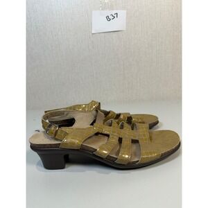 SAS Allegro Sandals women size 10N Beige Croc Patent
